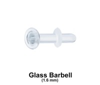 1.6 mm Glass Piercing Straight Bar with Clear O-ring